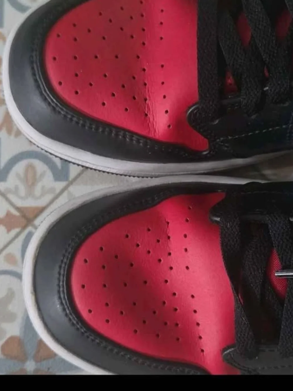 Jordan Men's Red and Black High-Top Sneakers